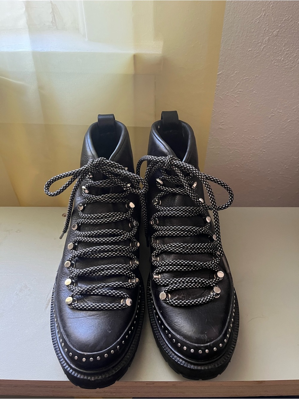 Rag & Bone Leather Lace-Up Studded Women's Boots, 38